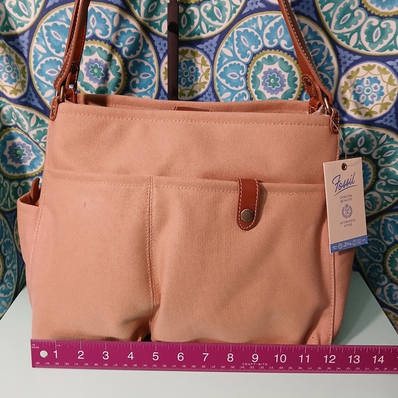 Fossil Women's Tan Shoulder Bag With Leather Accents - Picture 11 of 13